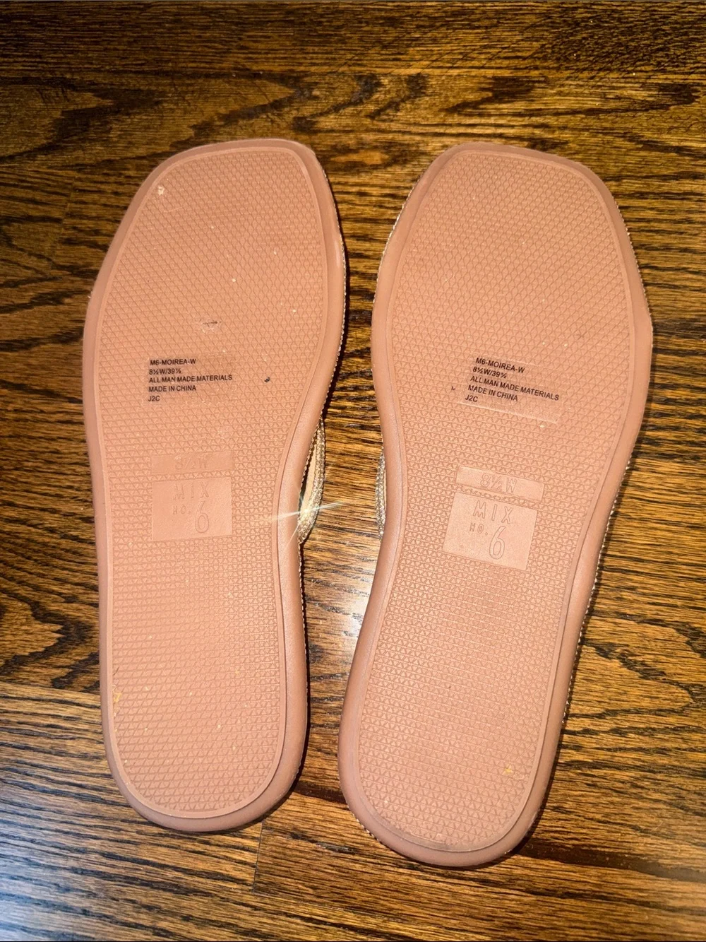 Mix No. 6 Nude Crystal-Trim Slide Sandals